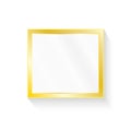 Gold frame. Beautiful simple golden design. Vintage style decorative border isolated white background. Elegant gold art frame. Royalty Free Stock Photo
