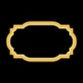 Gold frame. Beautiful simple golden design white Royalty Free Stock Photo