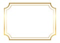 Gold frame. Beautiful simple golden design white Royalty Free Stock Photo