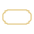 Gold frame. Beautiful simple golden design white Royalty Free Stock Photo