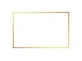 Gold frame border golden vector thin boarder square element Royalty Free Stock Photo