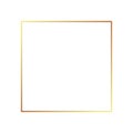 Gold frame border golden vector thin boarder square element Royalty Free Stock Photo