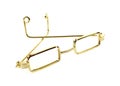 Gold Frame Doll Glasses Bows Folded