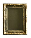 Gold frame. Gold/gilded arts and crafts pattern picture frame. on white. space is black. Royalty Free Stock Photo
