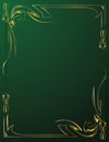 Gold frame on green background