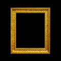 Gold frame isolated on black Royalty Free Stock Photo