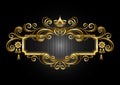 Gold frame in the old style with crown and candelabras Royalty Free Stock Photo