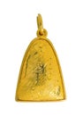 Gold frame pendant with dragon texture 90k percent Thai gold grade isolated on white background