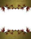 Gold frame with red flowers. Element for design. Template for design. copy space for ad brochure or announcement invitation, abstr