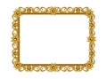 Gold frame. Vintage style realistic square decoration for photo and picture. Luxury elegant ornament. Retro interior Royalty Free Stock Photo