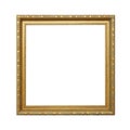 Gold Frame on white background with clipping path Royalty Free Stock Photo