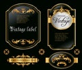 Gold framed black labels Royalty Free Stock Photo