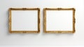 Minimalistic White Background With Ornate Gold Frames Royalty Free Stock Photo