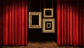 Gold frames with red drapes Royalty Free Stock Photo