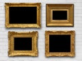 Gold Frames on Brick Wall Royalty Free Stock Photo