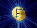 Gold franc symbol