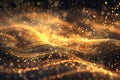 gold Futuristic background of points with a dynamic wave Excellent data visualization generative ai