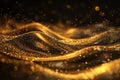 gold Futuristic background of points with a dynamic wave Excellent data visualization generative ai