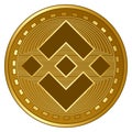 Gold futuristic binance cryptocurrency coin vector illustration