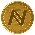 Gold futuristic namecoin cryptocurrency coin vector illustration Royalty Free Stock Photo