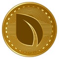 Gold futuristic peercoin cryptocurrency coin vector illustration