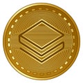 Gold futuristic stratis cryptocurrency coin vector illustration