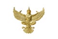 The gold Garuda isolated on white background.