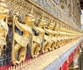 Gold Garuda wall at thai templte Royalty Free Stock Photo