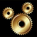 Gold gears machinery tools Royalty Free Stock Photo
