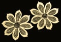 Hand drawn patterned daisy shape flowers.