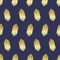 Gold gems, Crystals and Diamonds Seamless Pattern