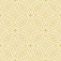 Gold geometric lines seamless pattern. Simple abstract vector background, old-fashioned geometrical design Royalty Free Stock Photo