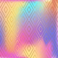 Gold Geometric Pattern on Colorful Blurry Color Mesh Vector Background Royalty Free Stock Photo