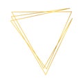Gold geometric polygonal frame with shining effects Royalty Free Stock Photo