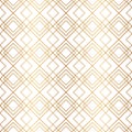 Gold geometric seamless pattern. Repeating fancy background. Abstract golden lattice for design prints. Repeated art deco texture. Royalty Free Stock Photo