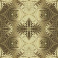 Gold geometric vector seamless pattern. Ornamental golden modern background. Geometrical repeat silk backdrop. Abstract Royalty Free Stock Photo