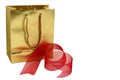 Gold gift bag Royalty Free Stock Photo