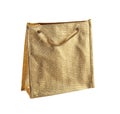 Gold gift bag isolated on the white background. It is a small bag with an embossed pattern. It is intended for shopping Royalty Free Stock Photo