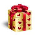 Gold Gift Box Christmas Holiday Royalty Free Stock Photo