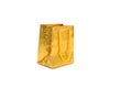 Gold gift parcel Royalty Free Stock Photo