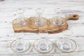 Gold gilded tea glasses. Turkish tea glass on white background