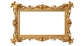 Gold gilt landscape antique picture frame with an empty blank canvas Royalty Free Stock Photo