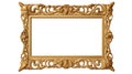 Gold gilt landscape antique picture frame with an empty blank canvas