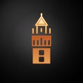 Gold Giralda in Seville Spain icon isolated on black background. Vector