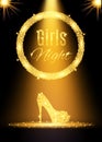 Gold girls night out party poster.