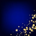 Gold Glamour Stars Vector Blue Background