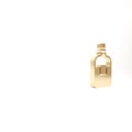Gold Glass bottle of vodka icon isolated on white background. 3d illustration 3D render Royalty Free Stock Photo