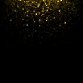 Gold glitter background with sparkle shine confetti.