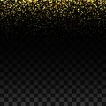 Gold glitter background with sparkle shine light confetti. Glittering black background. Golden shimmer texture for Royalty Free Stock Photo