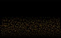 Gold glitter background with sparkle shine light confetti. Vector glittering black background. Golden shimmer texture for luxury Royalty Free Stock Photo